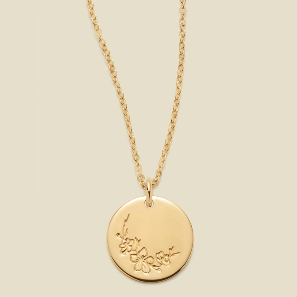 Gold March birth flower Pendant for Necklace